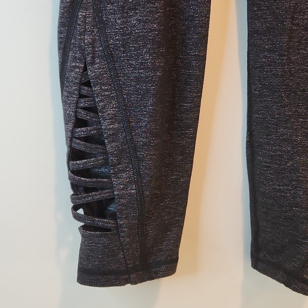 Athleta Capi Lattice Leggings Vented Pants Women's Sz XS Charcoal Gray NICE! - Picture 6 of 13